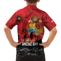 Tonga ANZAC Day Family Matching Summer Maxi Dress and Hawaiian Shirt Ngatu Pattern We Will Remember Them