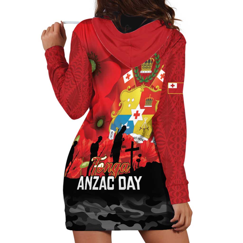 Tonga ANZAC Day Hoodie Dress Ngatu Pattern We Will Remember Them