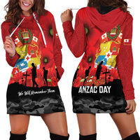 Tonga ANZAC Day Hoodie Dress Ngatu Pattern We Will Remember Them