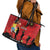 Tonga ANZAC Day Leather Tote Bag Ngatu Pattern We Will Remember Them