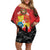 Tonga ANZAC Day Off Shoulder Short Dress Ngatu Pattern We Will Remember Them
