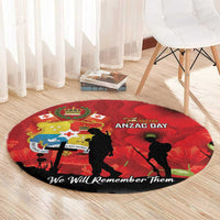Tonga ANZAC Day Round Carpet Ngatu Pattern We Will Remember Them