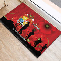 Tonga ANZAC Day Rubber Doormat Ngatu Pattern We Will Remember Them