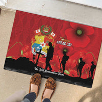 Tonga ANZAC Day Rubber Doormat Ngatu Pattern We Will Remember Them