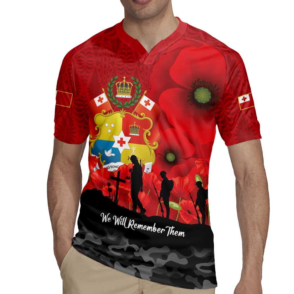 Tonga ANZAC Day Rugby Jersey Ngatu Pattern We Will Remember Them