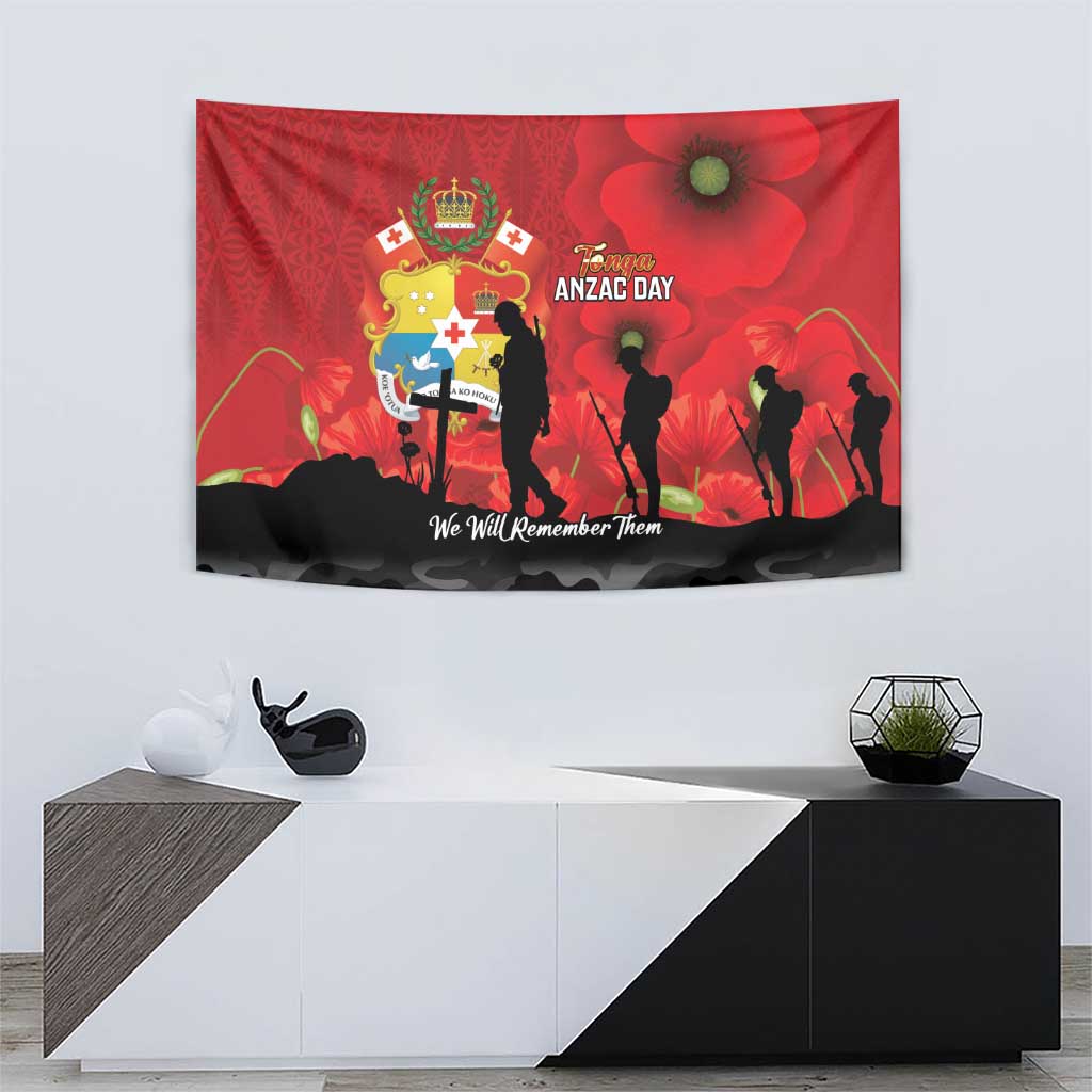 Tonga ANZAC Day Tapestry Ngatu Pattern We Will Remember Them