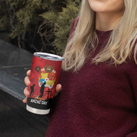 Tonga ANZAC Day Tumbler Cup Ngatu Pattern We Will Remember Them