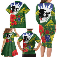 Cook Islands ANZAC Day Family Matching Long Sleeve Bodycon Dress and Hawaiian Shirt Last Post Lest We Forget LT14 - Polynesian Pride