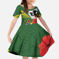 Cook Islands ANZAC Day Family Matching Summer Maxi Dress and Hawaiian Shirt Last Post Lest We Forget