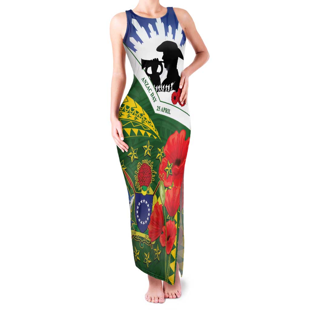 Cook Islands ANZAC Day Family Matching Tank Maxi Dress and Hawaiian Shirt Last Post Lest We Forget