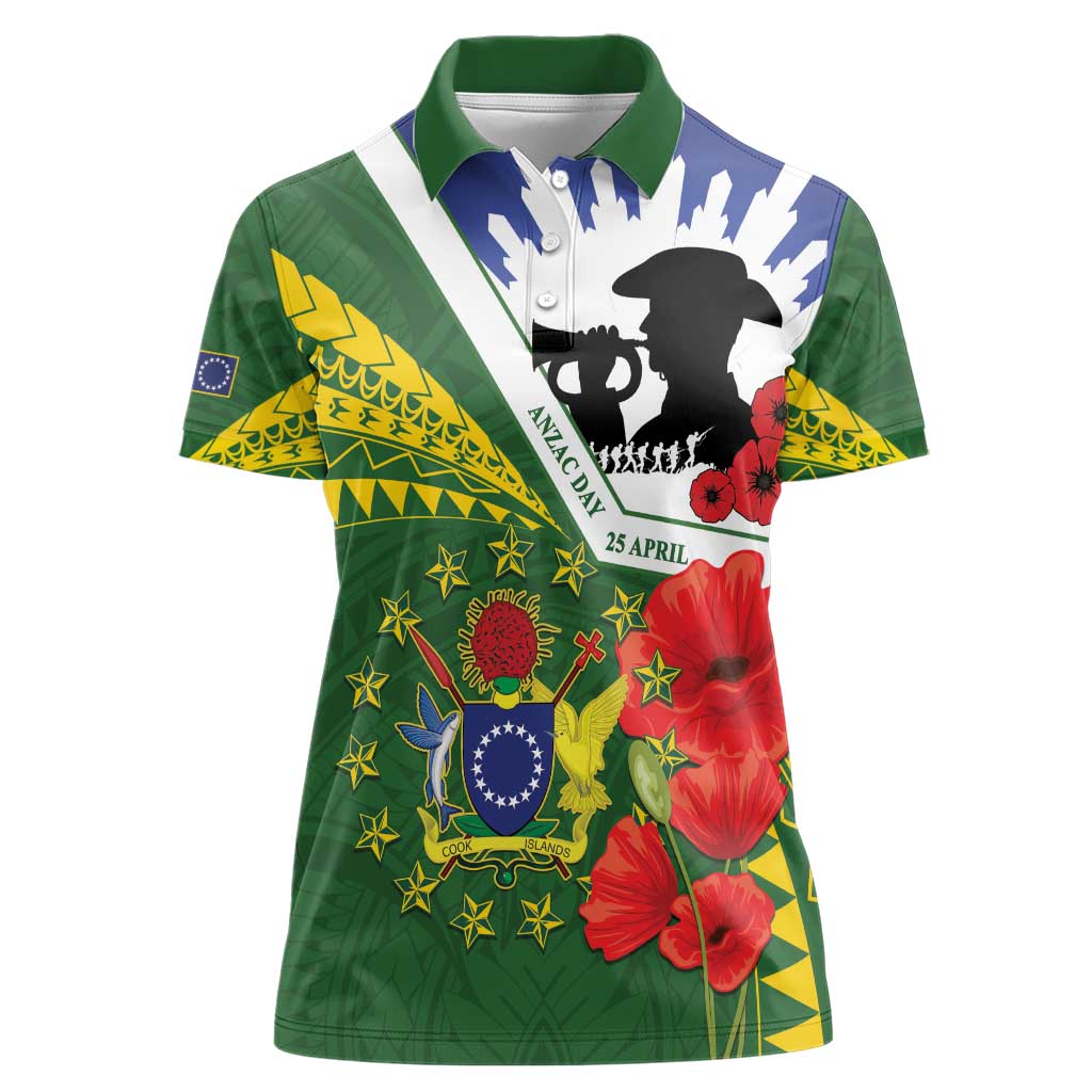Cook Islands ANZAC Day Women Polo Shirt Last Post Lest We Forget