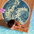 Cyan Polynesia Hammerhead Shark Tattoo With Plumeria Lei Beach Blanket