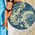 Cyan Polynesia Hammerhead Shark Tattoo With Plumeria Lei Beach Blanket