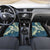 Cyan Polynesia Hammerhead Shark Tattoo With Plumeria Lei Car Mats