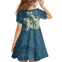 Cyan Polynesia Hammerhead Shark Tattoo With Plumeria Lei Family Matching Tank Maxi Dress and Hawaiian Shirt LT14 - Polynesian Pride