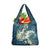 Cyan Polynesia Hammerhead Shark Tattoo With Plumeria Lei Grocery Bag