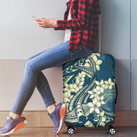 Cyan Polynesia Hammerhead Shark Tattoo With Plumeria Lei Luggage Cover