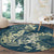 Cyan Polynesia Hammerhead Shark Tattoo With Plumeria Lei Round Carpet