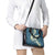 Cyan Polynesia Hammerhead Shark Tattoo With Plumeria Lei Shoulder Handbag