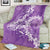 Purple Polynesia Hammerhead Shark Tattoo With Plumeria Lei Blanket
