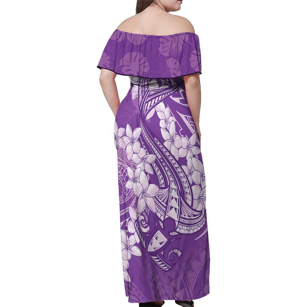 Purple Polynesia Hammerhead Shark Tattoo With Plumeria Lei Family Matching Off Shoulder Maxi Dress and Hawaiian Shirt LT14 - Polynesian Pride
