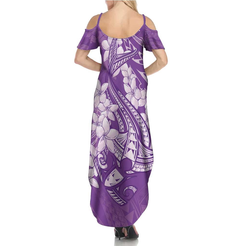 Purple Polynesia Hammerhead Shark Tattoo With Plumeria Lei Family Matching Summer Maxi Dress and Hawaiian Shirt LT14 - Polynesian Pride