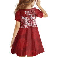 Red Polynesia Hammerhead Shark Tattoo With Plumeria Lei Family Matching Long Sleeve Bodycon Dress and Hawaiian Shirt LT14 - Polynesian Pride