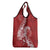 Red Polynesia Hammerhead Shark Tattoo With Plumeria Lei Grocery Bag