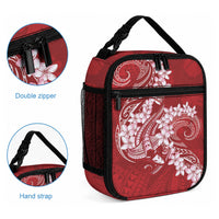 Red Polynesia Hammerhead Shark Tattoo With Plumeria Lei Lunch Bag LT14 - Polynesian Pride