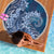 Navy Blue Polynesia Hammerhead Shark Tattoo With Plumeria Lei Beach Blanket