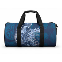 Navy Blue Polynesia Hammerhead Shark Tattoo With Plumeria Lei Duffle Bag LT14 One size Navy Blue - Polynesian Pride