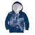 Navy Blue Polynesia Hammerhead Shark Tattoo With Plumeria Lei Kid Hoodie