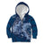 Navy Blue Polynesia Hammerhead Shark Tattoo With Plumeria Lei Kid Hoodie