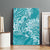 Teal Polynesia Hammerhead Shark Tattoo With Plumeria Lei Canvas Wall Art
