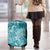 Teal Polynesia Hammerhead Shark Tattoo With Plumeria Lei Luggage Cover