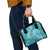 Teal Polynesia Hammerhead Shark Tattoo With Plumeria Lei Shoulder Handbag