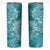Teal Polynesia Hammerhead Shark Tattoo With Plumeria Lei Skinny Tumbler