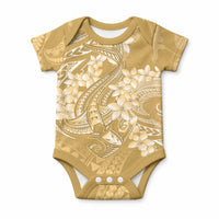 Yellow Polynesia Hammerhead Shark Tattoo With Plumeria Lei Baby Onesie LT14 Yellow - Polynesian Pride