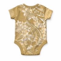 Yellow Polynesia Hammerhead Shark Tattoo With Plumeria Lei Baby Onesie LT14 - Polynesian Pride