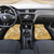 Yellow Polynesia Hammerhead Shark Tattoo With Plumeria Lei Car Mats