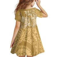 Yellow Polynesia Hammerhead Shark Tattoo With Plumeria Lei Family Matching Long Sleeve Bodycon Dress and Hawaiian Shirt LT14 - Polynesian Pride