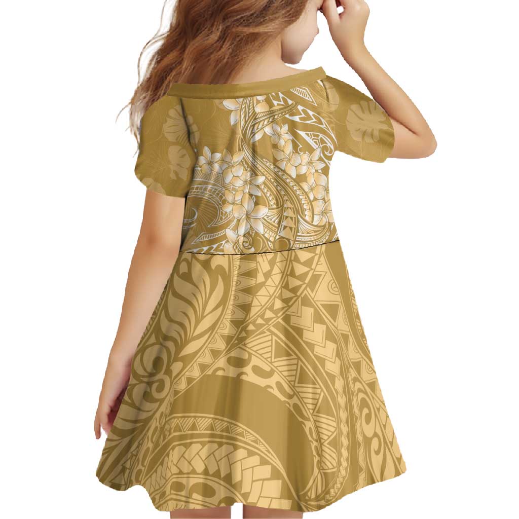 Yellow Polynesia Hammerhead Shark Tattoo With Plumeria Lei Family Matching Off Shoulder Maxi Dress and Hawaiian Shirt LT14 - Polynesian Pride