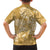 Yellow Polynesia Hammerhead Shark Tattoo With Plumeria Lei Hawaiian Shirt