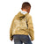Yellow Polynesia Hammerhead Shark Tattoo With Plumeria Lei Kid Hoodie