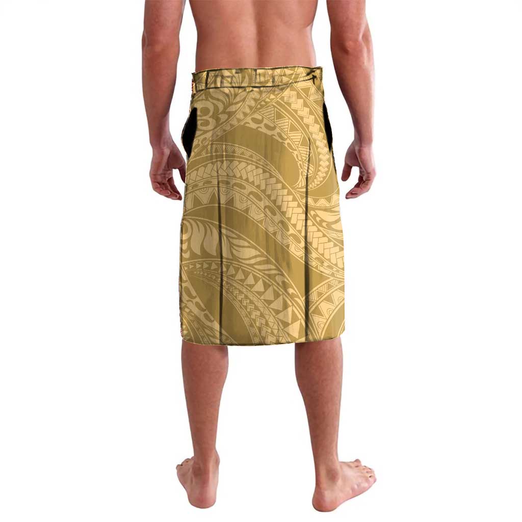 Yellow Polynesia Hammerhead Shark Tattoo With Plumeria Lei Lavalava