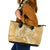 Yellow Polynesia Hammerhead Shark Tattoo With Plumeria Lei Leather Tote Bag