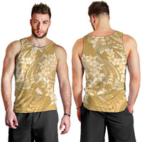 Yellow Polynesia Hammerhead Shark Tattoo With Plumeria Lei Men Tank Top