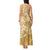 Yellow Polynesia Hammerhead Shark Tattoo With Plumeria Lei Tank Maxi Dress