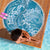 Blue Polynesia Hammerhead Shark Tattoo With Plumeria Lei Beach Blanket