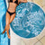 Blue Polynesia Hammerhead Shark Tattoo With Plumeria Lei Beach Blanket
